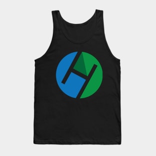 flat circle letter logo design with long shadow Tank Top